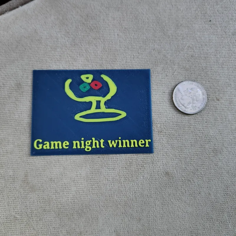 Game Night Winner Trophy (Designed by a 7 year old in TinkerCad)