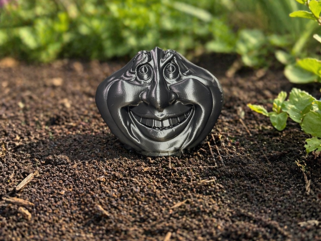 Funny stone on garden 