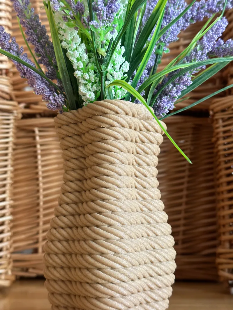 Four Corner Coiled Rope Vase