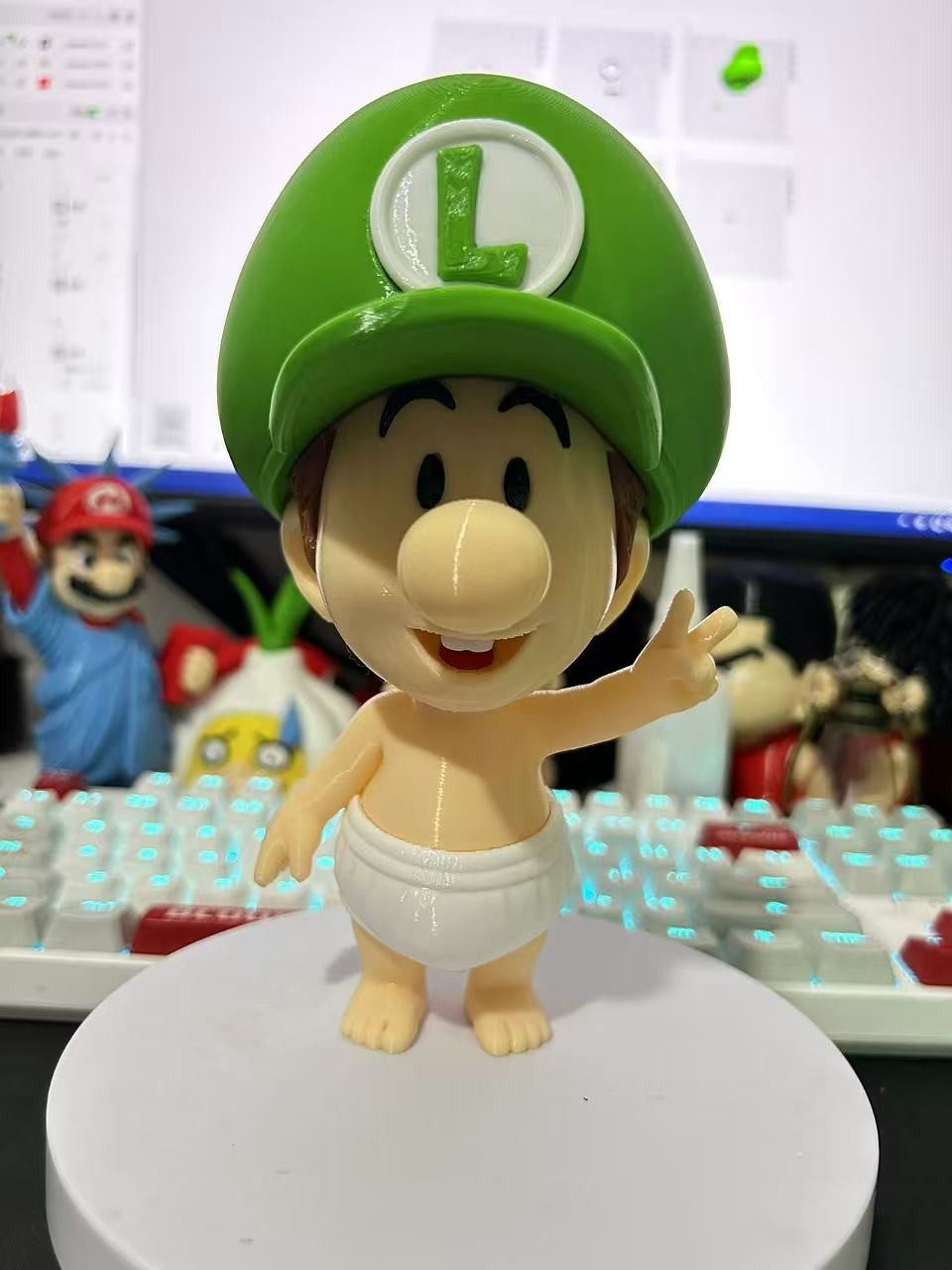 Miniatura 2 do modelo 3D 超级马里奥婴儿版路易吉  多色拆件打印 无需ams