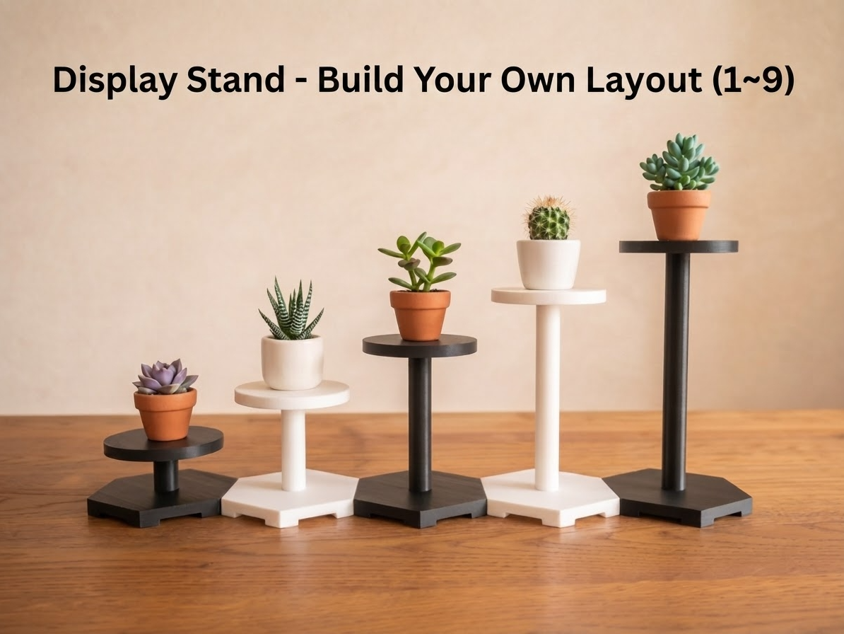 Hex Tile Display Stand - Modular Figure Riser Set
