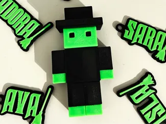Minecraft Elphaba Wicked Character Keyring