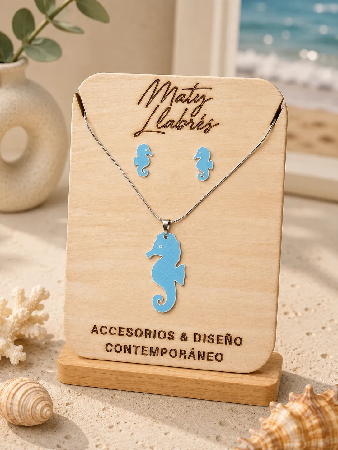 Conjunto pendientes y colgante - Caballito de Mar view 2