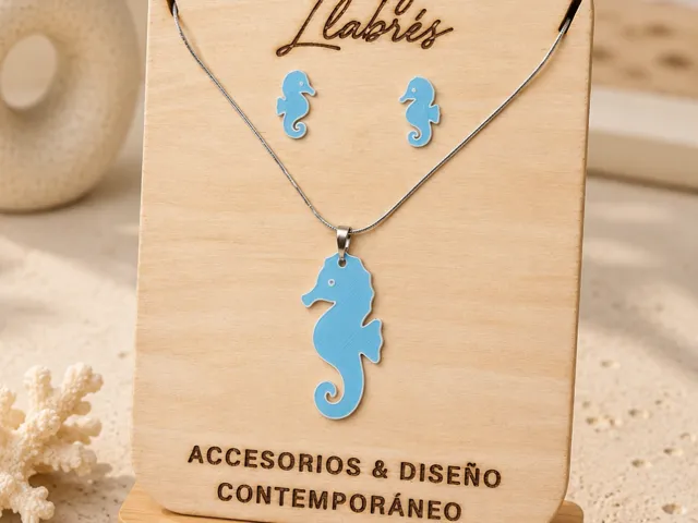 Conjunto pendientes y colgante - Caballito de Mar