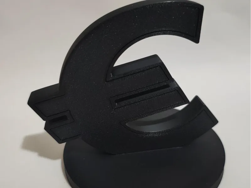 Euro Symbol Desk Model with Base