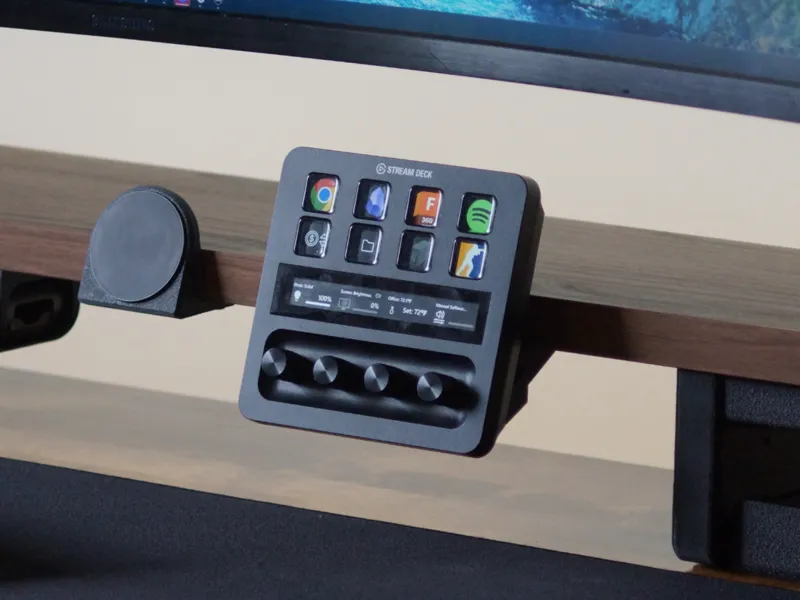 Stream Deck Plus Desk Mount for Monitor Riser
