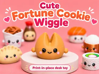 Cute Fortune Cookie Wiggle | Print-in-Place Toy