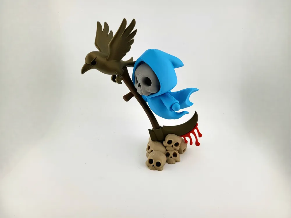 Grim Reaper with Raven and Skulls Halloween NO AMS - Free 3D Print ...