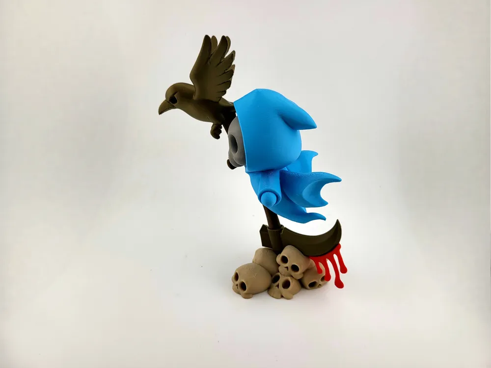 Grim Reaper with Raven and Skulls Halloween NO AMS - Free 3D Print ...