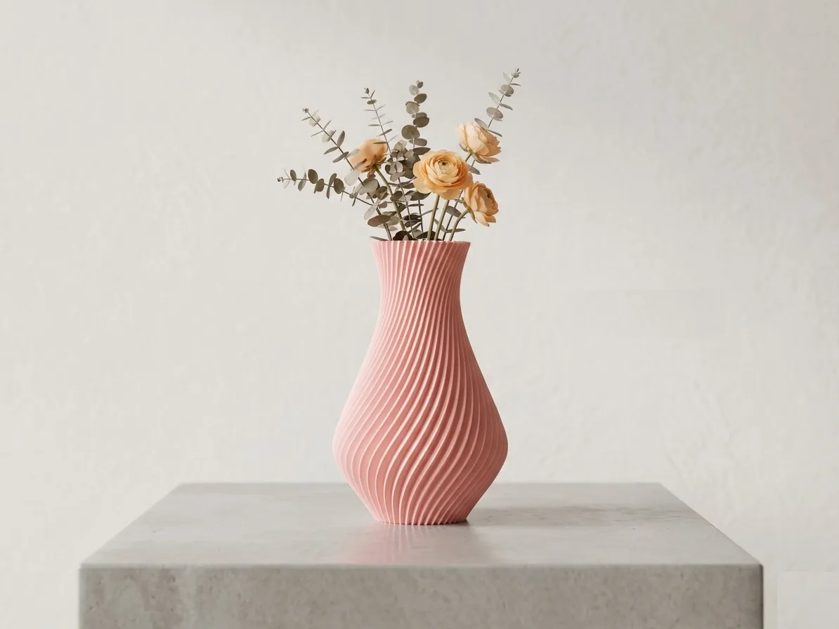 Vase hélice cannelé et torsadé
