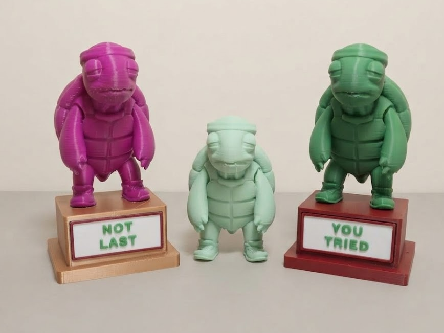 Tired Turtle with Optional Trophy Base 3D model