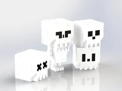 Minecraft inspired Skeleton and Ghost