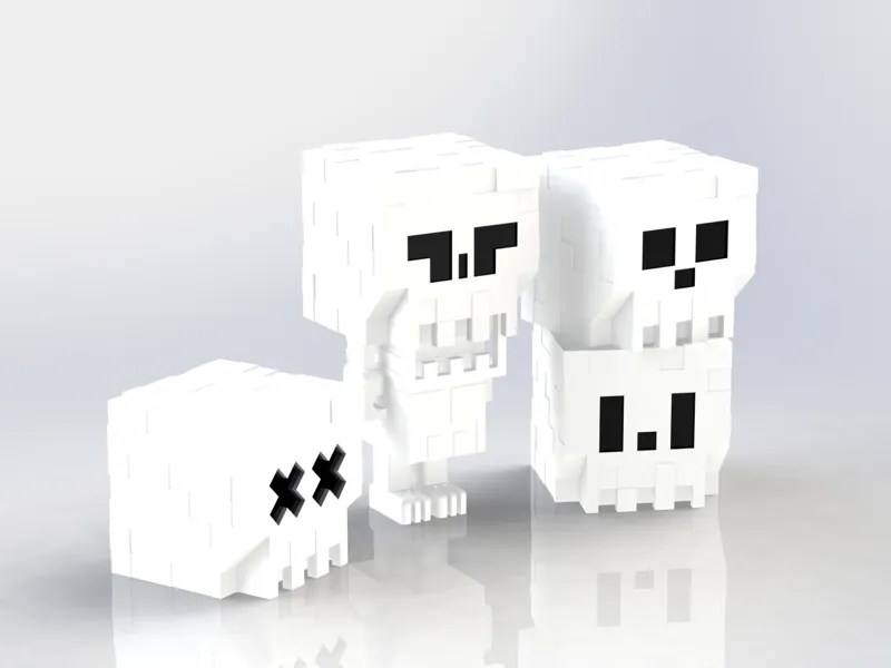 Minecraft inspired Skeleton and Ghost