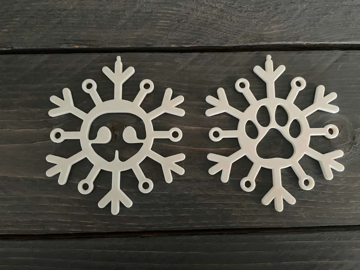 Flocons de Noël patte et truffe de chien