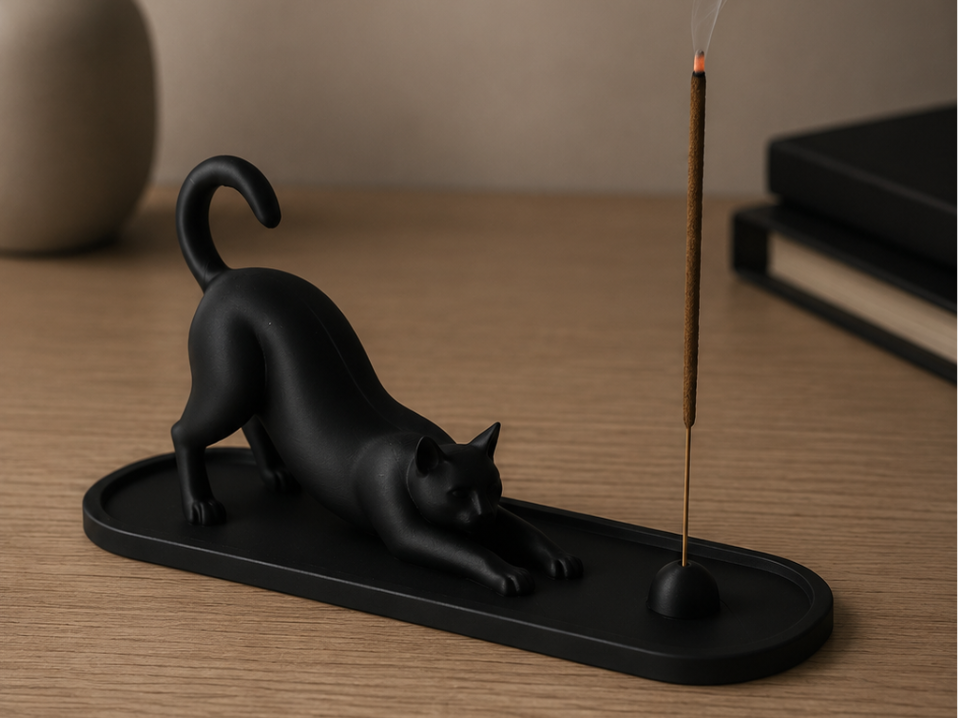Stretching - Cat Incense Holder