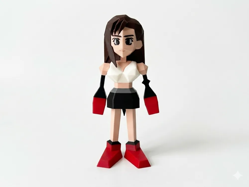 3Dプリント ファイナルファンタジーVII - ティファ MULTIPART - FF7