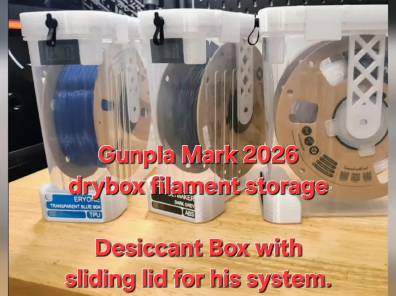 Desiccant sliding lid box for Gunpla Mark drybox