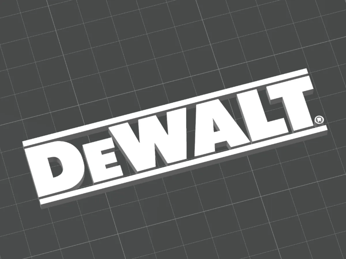 Logotipo Impresso em 3D da DeWalt Power Tools - Modelo gratuito para ...