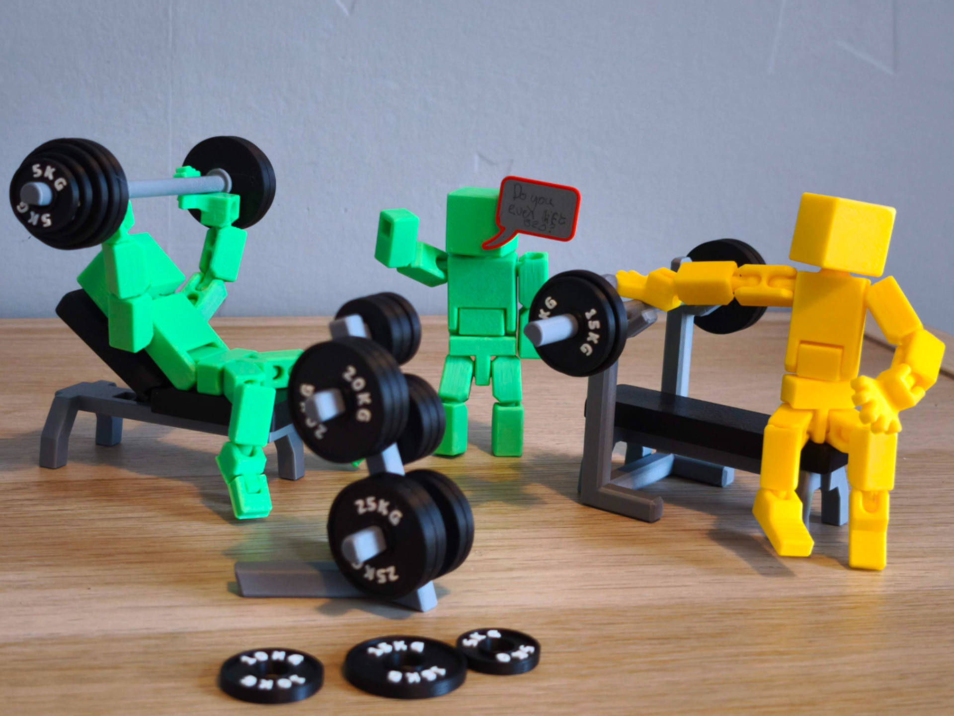 Blank Man Gym Set – Bench, Barbell & Weights