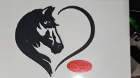 Décoration murale 2D cheval dans un cœur — photo 3