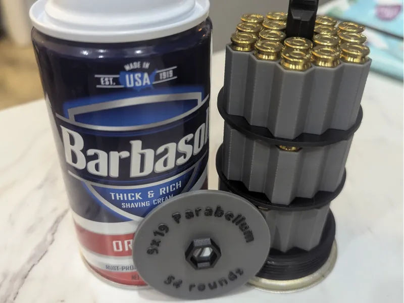 9mm Ammo Storage for Barbasol Can