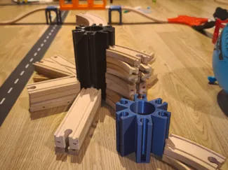 ikea brio compatible organizer for train rails