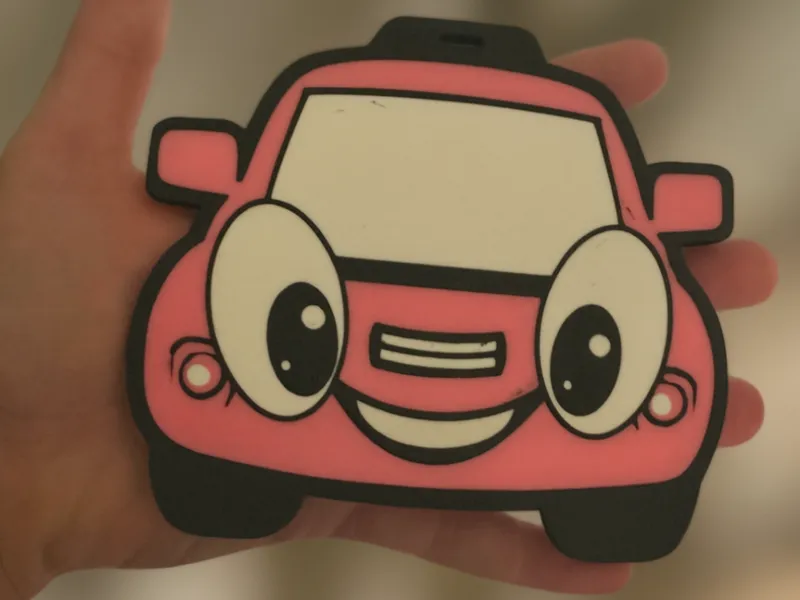 Cartoon Car Tag - Add A Name If You'd Like