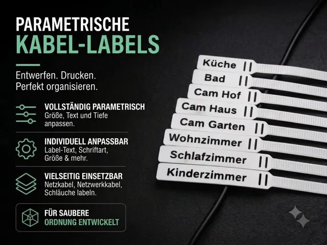Parametric Cable Tag / Cable Tie Label