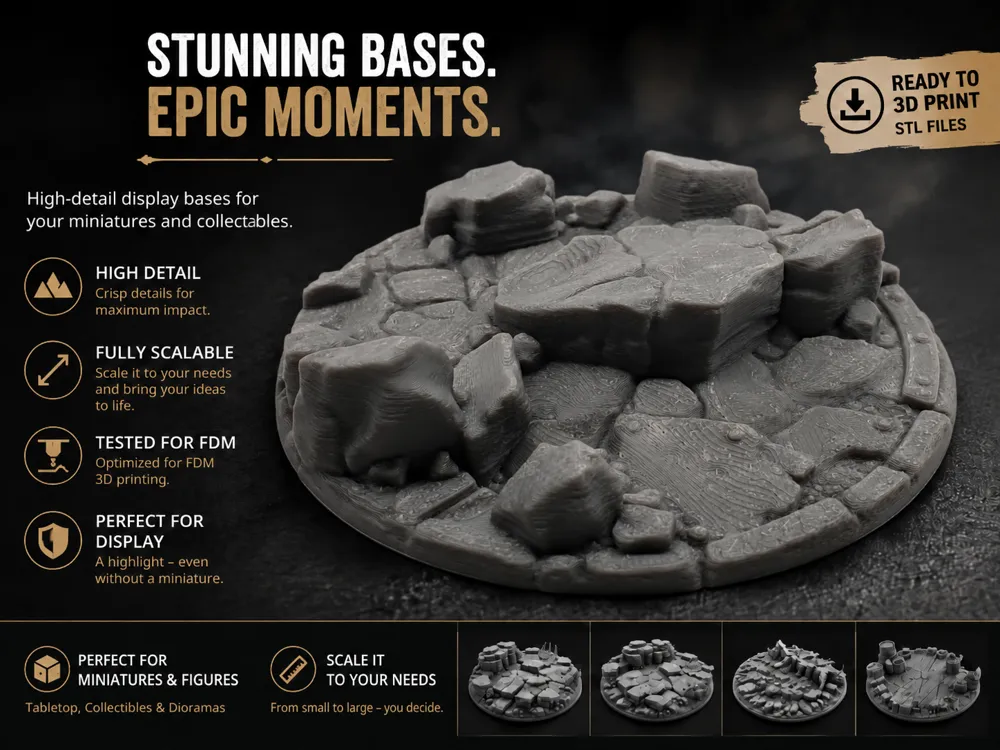 Escenografía en miniatura: Base|Terrain|Diorama - Boulder Plateau. Referencia del modelo original.