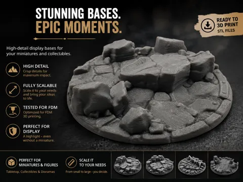Escenografía en miniatura: Base|Terrain|Diorama - Boulder Plateau — referencia de MakerWorld