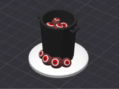 Trash Can Filled with Eyeballs