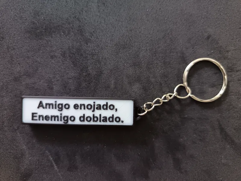 Llavero-Refrán:" Amigo enojado, enemigo doblado"