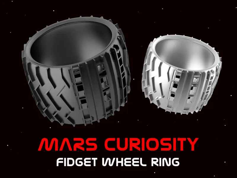 Mars Curiosity Fidget Wheel Ring 