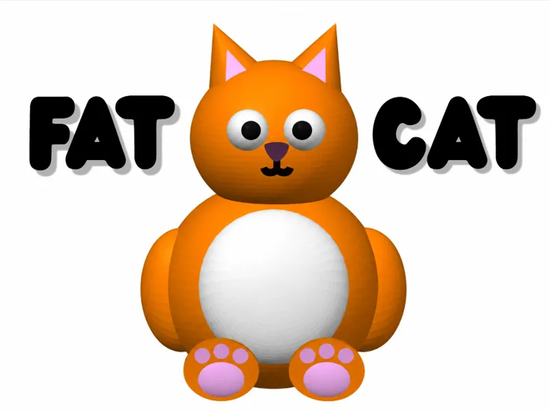 Fat cat with color