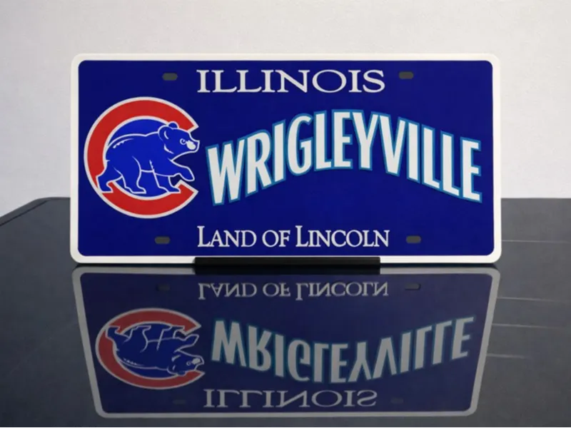 Chicago Cubs Wrigleyville Fan License Plate