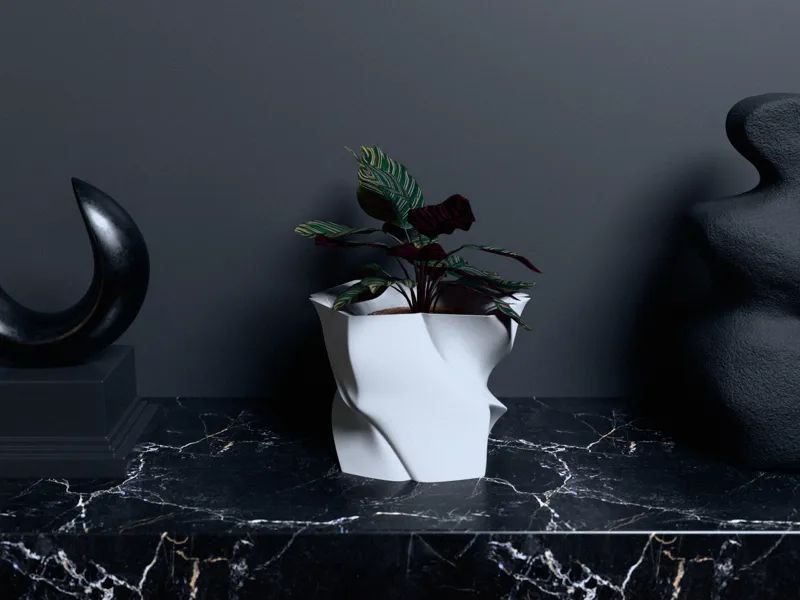 Abstract Flowerpot – Zaha Hadid Inspired