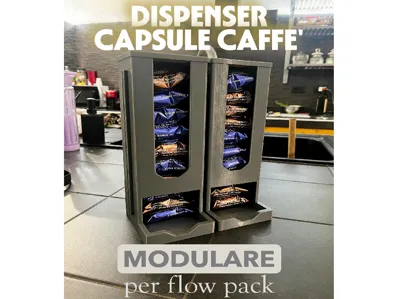 Modular Dispenser for Flow Pack Coffee Capsules and Pods