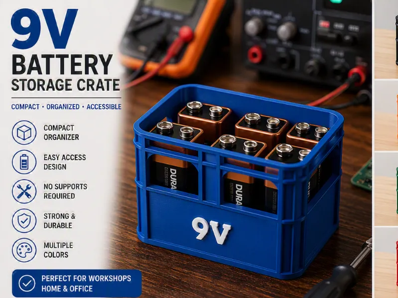 9V Battery Storage Crate