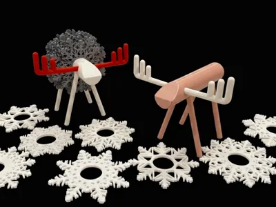 Reindeer with Snowflake Drink Coaster 
