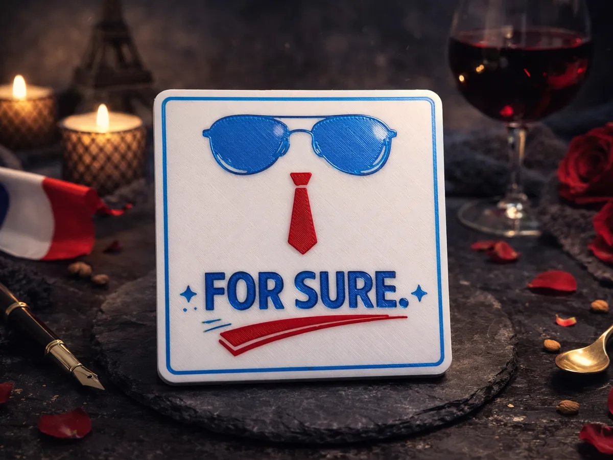 For Sure. – Statement Drink Coaster - Free 3D Print Model - MakerWorld