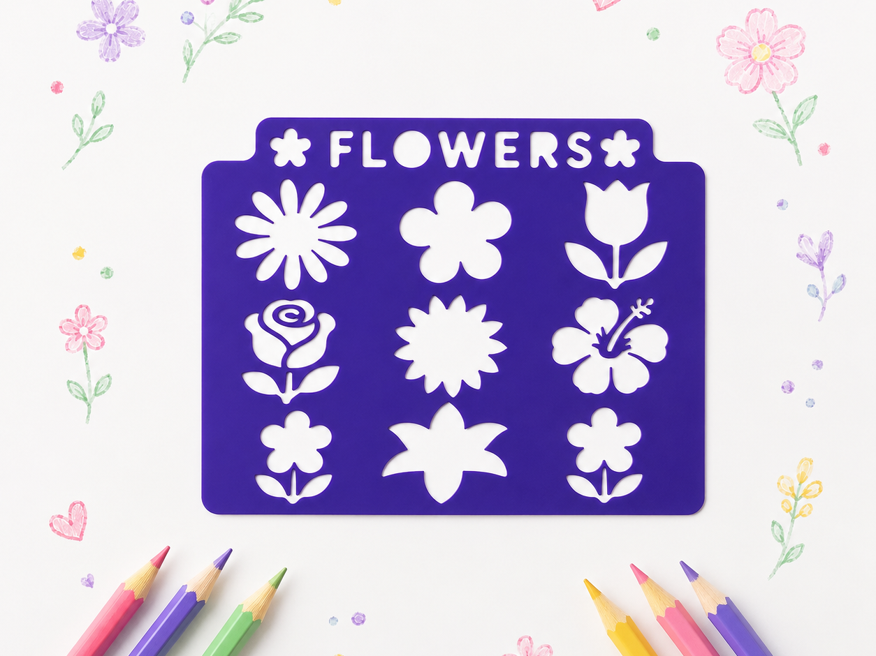 Flowers Tracing Stencil|Reusable Drawing Template