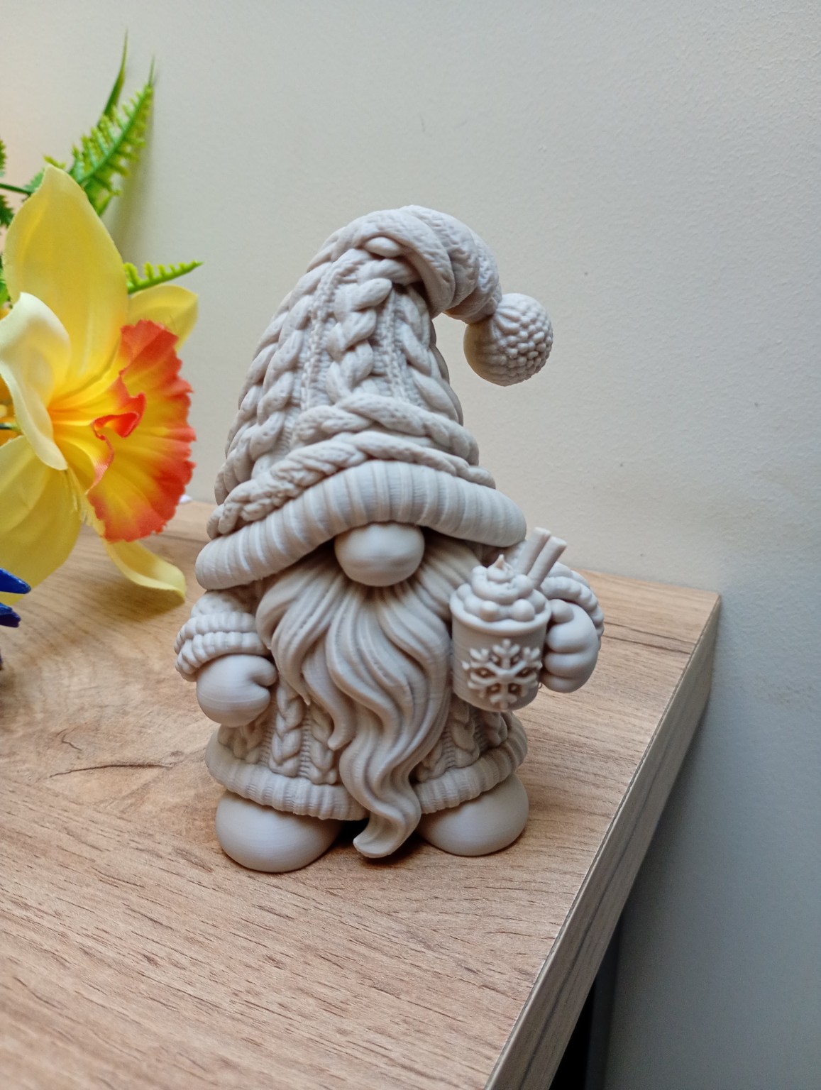 Cozy Christmas Gnome with Hot Chocolate - 1