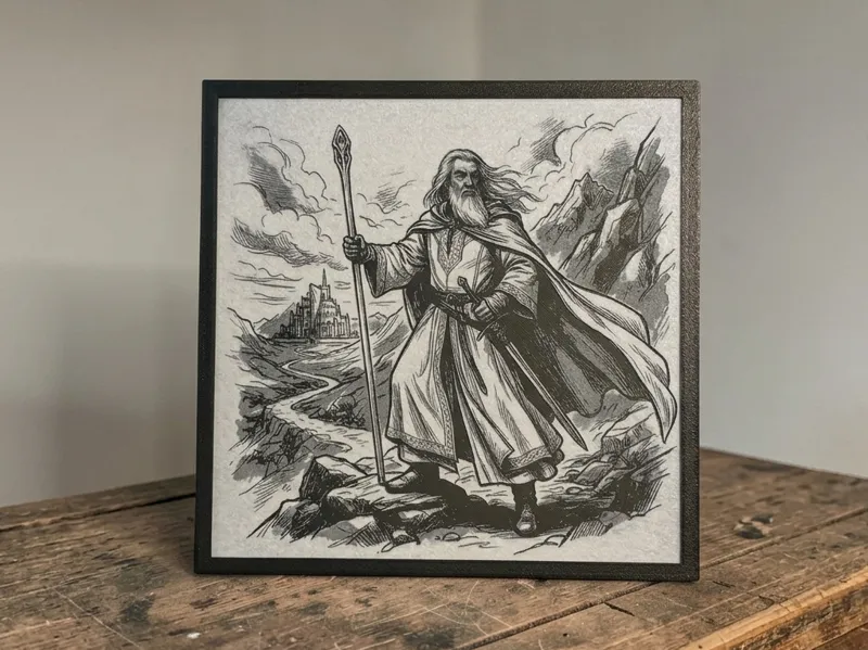 Gandalf the White Wizard Hueforge Picture