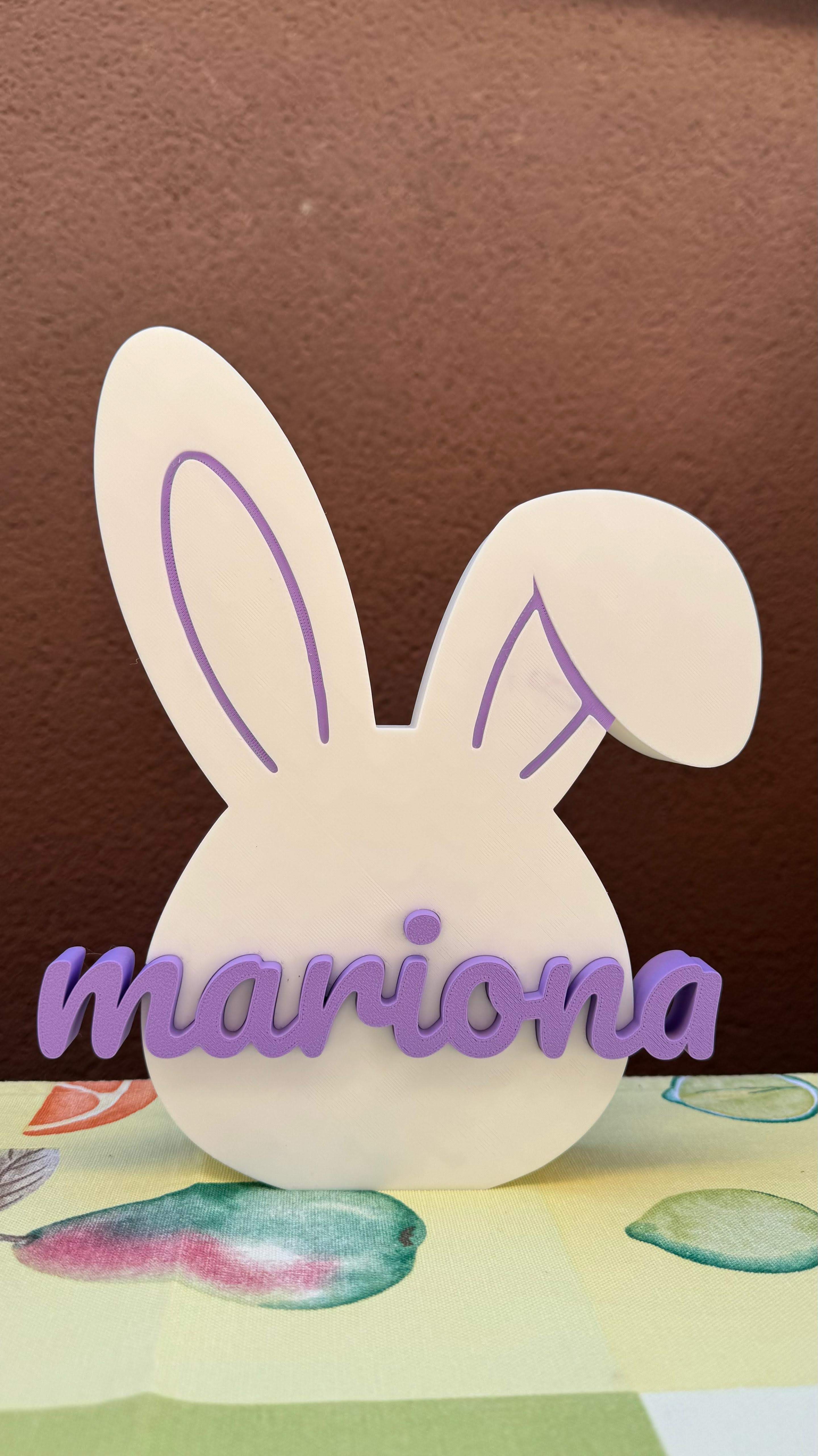 Miniatura 1 do modelo 3D Parametric Easter Bunny Name Sign