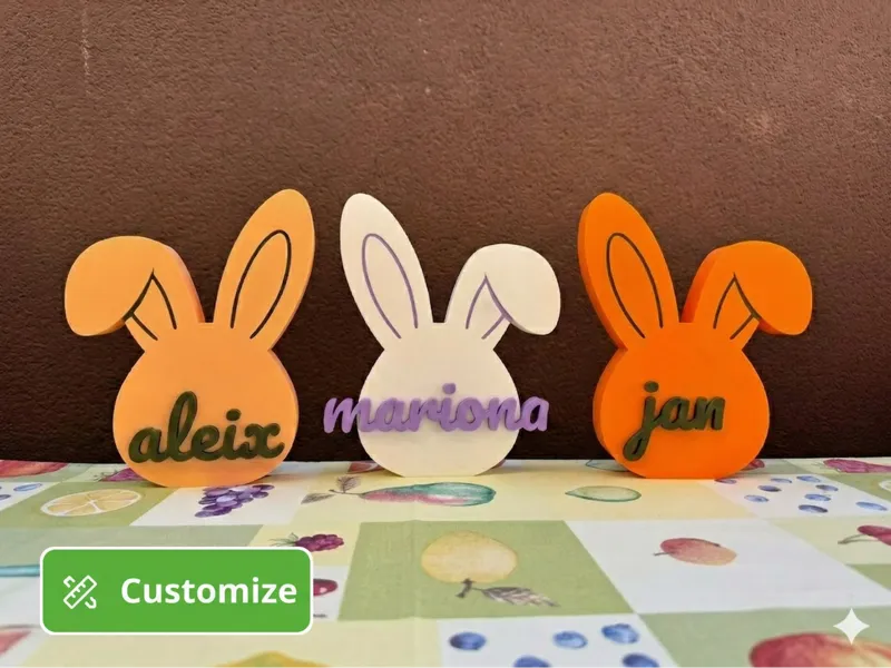 Parametric Easter Bunny Name Sign