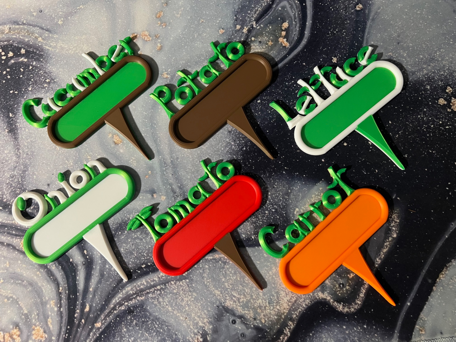 Garden Vegetable Tags with Spikes (6 pc set)