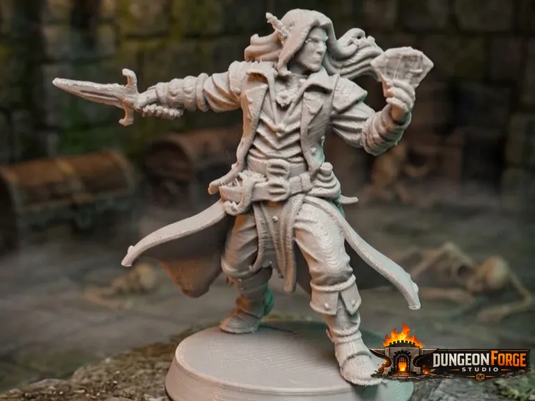 Arcane Cardmaster Fortune Teller Miniature Elf dnd