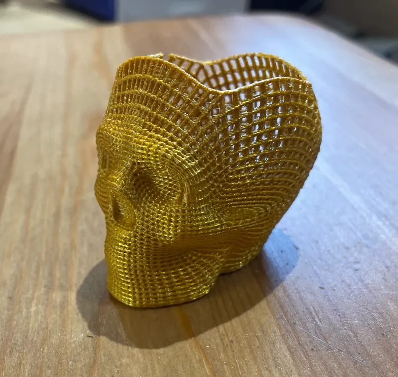 Wireframe Skull Pencil Holder