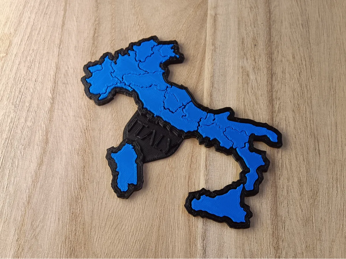 Puzzle géographique des régions d'Italie
