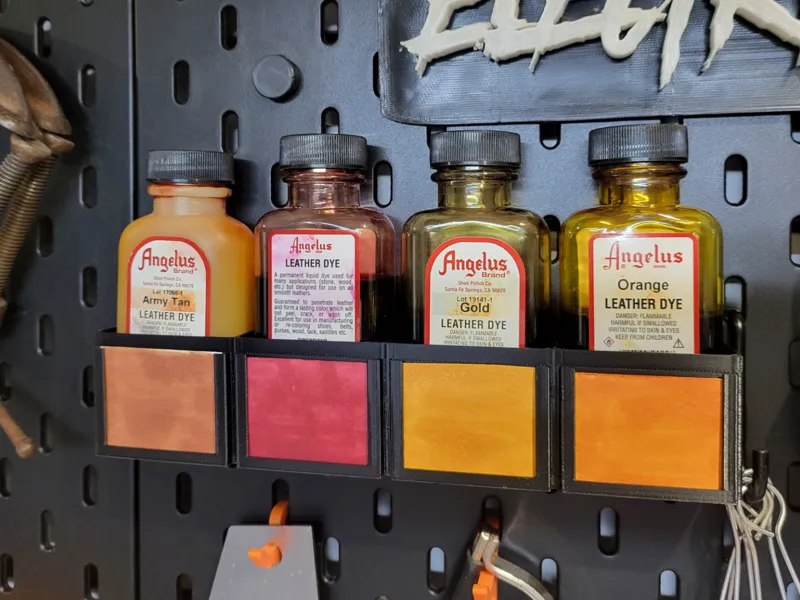 Angelus Leather dye rack for Skadis system